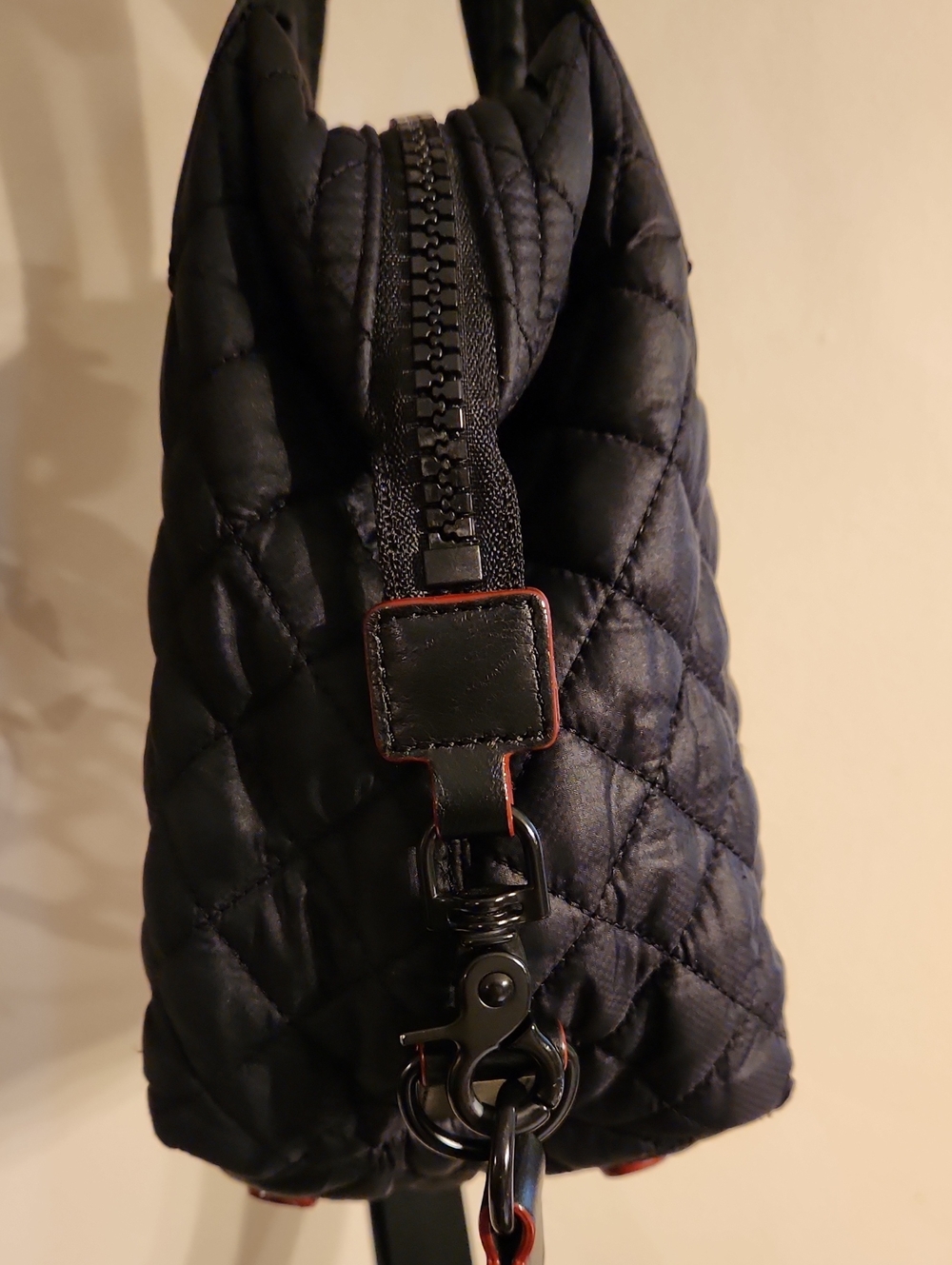 MZ Wallace Quilted Metro Black Tote Bag w/handles & Crossbody Strap - Picture 11 of 13